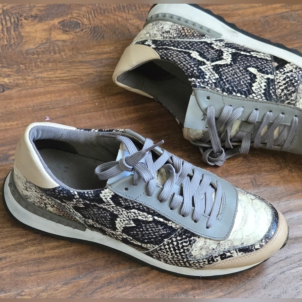 Coach Moonlight Anaconda/Nap Sz 9.5 Sneakers Nappa Leather Snake Emboss